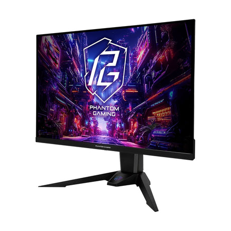 ASRock Phantom Gaming PGO27QFV 27 Inch QHD (2560 x 1440) Flat QD-OLED Gaming Monitor, 360Hz 0.03ms (GTG) Response Time, 2 x HDMI 2.1; 1 x DisplayPort 1.4, 1 x Type-C (DP Alt Mode / PD 15W), Height, Swivel, Tilt Adjustment, Integrated Wi-Fi Antenna