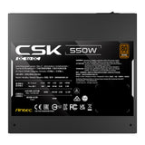 Antec CSK550DC 550W Power Supply, 80 Plus Bronze Certified, ATX 12V 2.52, Non-Modular, DC-to-DC, Flat Black Cables, 120mm Quiet Fan, UK Plug