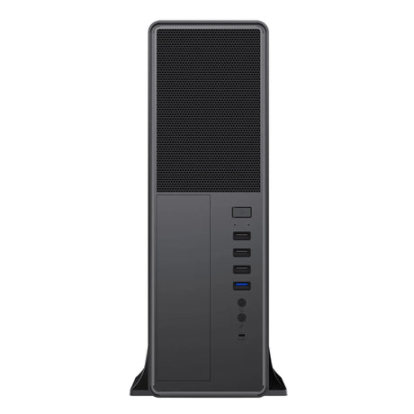 CiT S014C Black Slim Micro ATX/ITX Desktop Case with 300W Power Supply, USB 2.0, USB 3.0 Type-A & Type-C Ports
