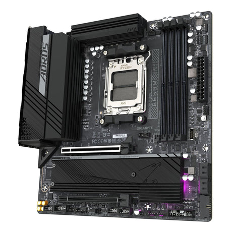 Gigabyte B650M AORUS ELITE AMD AM5 Socket Motherboard, Micro-ATX, 4x DDR5 Slots, 2x M.2 Socket, Fitted I/O Shield, 2.5GbE LAN, 1x DisplayPort / 1x HDMI Port