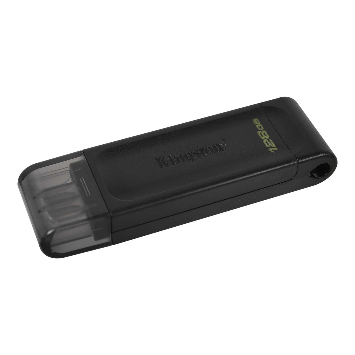 Kingston DT70/128GB DataTraveler 128GB USB Flash Drive, USB 3.2, USB-C, Gen1, 80MB/s, Cap Design, Black, Retail.