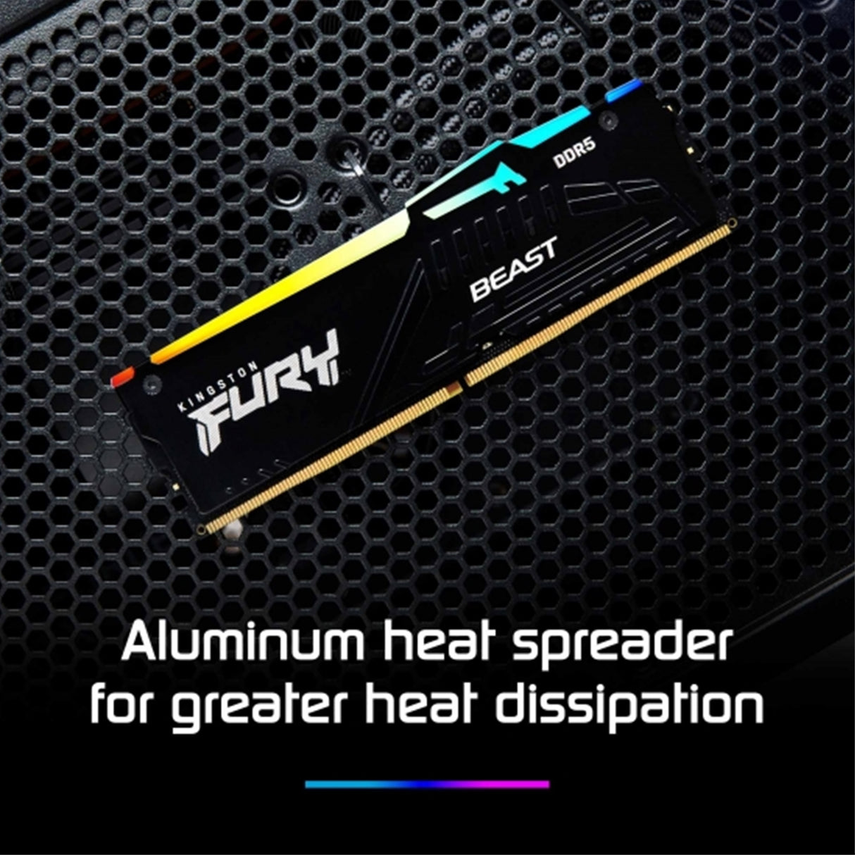 Kingston FURY Beast KF552C40BB2A-32 32GB (1x 32GB) DIMM System Memory, 5200MHz, DDR5, CL40, Black, RGB, Intel XMP