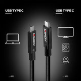 LINDY 43308 5m Active USB 3.2 Gen 2 C/C Cable, Data transfer rates up to 10Gbps, Supports video resolutions up to UHD 8K 7680x4320@60Hz including 4K 4096x2160@120Hz, 2 year warranty