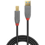 Lindy 36744 5m USB-A (M) 3.2 To USB-B (M) 3.2 Anthra Line 5Gbps Cable - Black