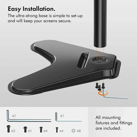 VonHaus Single Monitor Mount and Stand for 13-32 Inch Screens, VESA dimensions 75x75mm and 100x100mm