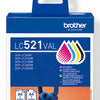 Brother LC521VAL Genuine Ink Cartridge Value Pack